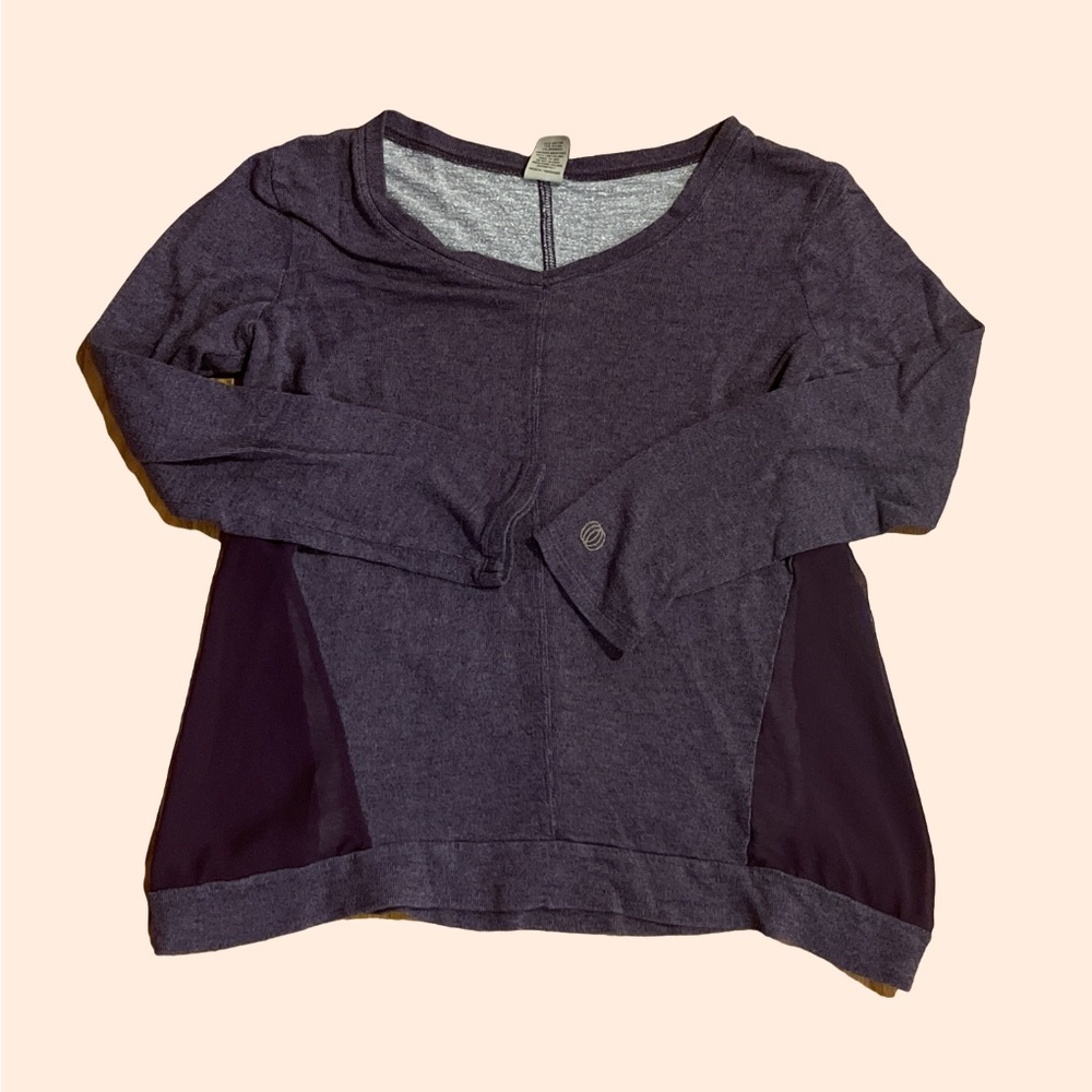 Purple Athletic Long Sleeve Knit Top